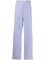 Junya Watanabe MAN striped wide leg trousers - Blue