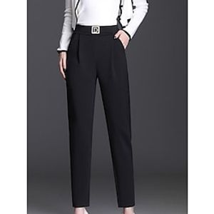 Women's Skinny Pants Trousers Black Fashion Streetwear Street Casual Vacation Pocket Full Length Breathable Plain L XL 2XL 3XL 4XL Lightinthebox