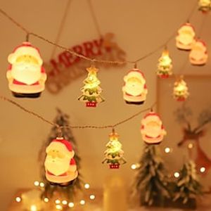 LED Christmas Fairy String Lights Snowman Santa Claus Tree Lights 2m 10leds Battery Powered Lights Home Garden Party Holiday Xmas New Year Decoration Lightinthebox