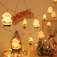 LED Christmas Fairy String Lights Snowman Santa Claus Tree Lights 2m 10leds Battery Powered Lights Home Garden Party Holiday Xmas New Year Decoration Lightinthebox - thumbnail