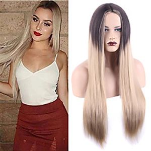 Synthetic Wig Natural Straight Middle Part Wig Medium Length A1 Synthetic Hair Women's Cosplay Party Fashion Brown Lightinthebox