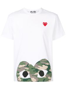 Comme Des Garçons Play camouflage heart T-shirt - White