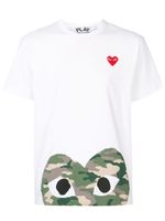 Comme Des Garçons Play camouflage heart T-shirt - White