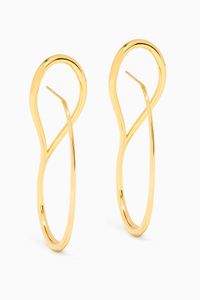 Boucles D'oreilles Needle Hoop Earrings  in 18kt Vermeil