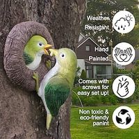 Bird Nurture Fledgling Wall Sculpture, Artificial Wall Hanging Decor Resin Crafts Tree Ornaments with Hanging Ring, for Indoor Room Balcony Outdoor Garden Yard Lightinthebox