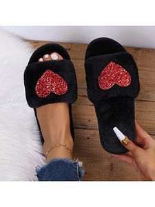 Solid Color Heart Casual Slippers