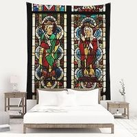 Medieval Hanging Tapestry Wall Art Large Tapestry Mural Stained Glass Decor Photograph Backdrop Blanket Curtain Home Bedroom Living Room Decoration Lightinthebox - thumbnail