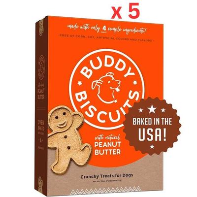 Buddy Biscuits Crunchy Treats With Peanut Butter - 16 Oz. (Pack Of 5) Buddy Biscuits Crunchy Treats With Peanut Butter - 16 Oz. (Pack Of 5)