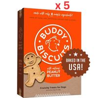 Buddy Biscuits Crunchy Treats With Peanut Butter - 16 Oz. (Pack Of 5)