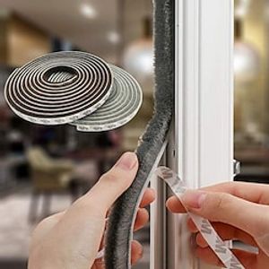 5m16.4 feet Weather Stripping for Door Self Adhesive Brush Window Seal Strip for House Windows Weatherproof Soundproof Dustproof Lightinthebox