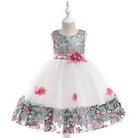 Princess Dress Party Costume Flower Girl Dress Girls' Movie Cosplay Christmas New Year's Red Light Purple Blue Dress Christmas Halloween Children's Day Polyester / Cotton miniinthebox - thumbnail