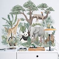 Wall Sticker Forest Animals Elephants Pandas Wallpaper To The Living Room Bedroom Decoration miniinthebox