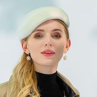 Hats Headwear 100% Wool Beret Hat Party  Evening Casual Fashion With Smooth Headpiece Headwear Lightinthebox - thumbnail