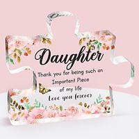 Daughter Gifts - Acrylic Block Puzzle Gifts for Daughter, Touching Sayings Engraved Daughter Birthday Gifts, Idea Birthday for Daughter from MomDad miniinthebox