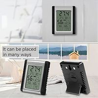 Digital Hygrometer  Indoor Thermometer Pre-Calibrated Humidity Gauge With 24 Hours Memory Lightinthebox - thumbnail