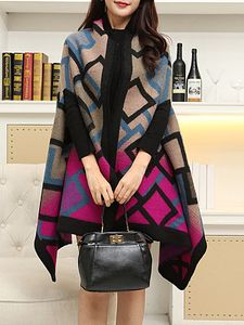 Collarless Printed Cape