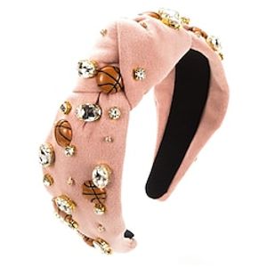 Fashionable And Sporty Basketball Decoration Headband High-Quality Plush Fabric With Diamond Inlay High Head Hair Accessory Lightinthebox