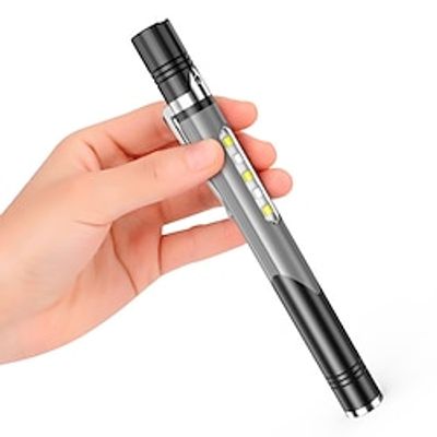 LED mini portable pen light USB rechargeable work light strong light three light source household pen flashlight Lightinthebox