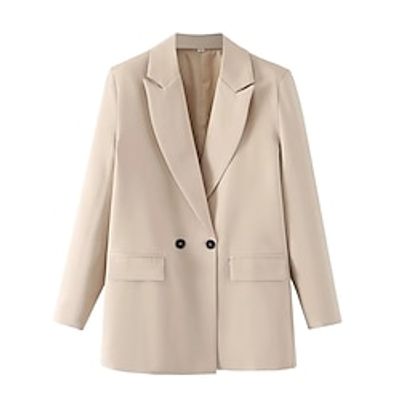 Women's Blazer Business Office Formal Blazer Suit Party Evening Jacket Casual Daily Double Breasted Spring Outerwear Long Sleeve Lightinthebox