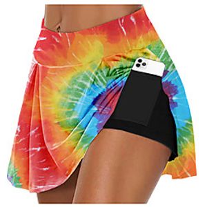 21Grams Women's High Waist Athletic Skort Running Skirt 2 in 1 Running Shorts with Built In Shorts Athletic Bottoms 2 in 1 Side Pockets Summer Fitness Gym Workout Running Training Exercise Quick Dry Lightinthebox