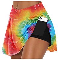 21Grams Women's High Waist Athletic Skort Running Skirt 2 in 1 Running Shorts with Built In Shorts Athletic Bottoms 2 in 1 Side Pockets Summer Fitness Gym Workout Running Training Exercise Quick Dry Lightinthebox - thumbnail