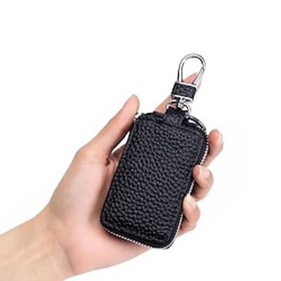 Genuine Leather Car Key Bag, Universal Models Of Men's Cowhide Key Bag Zipper Key Leather Cover Lightinthebox
