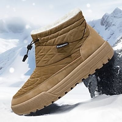Men's Boots Snow Boots Winter Boots Walking Casual Daily Cloth Comfortable Booties  Ankle Boots Loafer Black Khaki Gray Spring Fall Lightinthebox