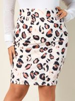 YOINS Plus Size Leopard Skirt - thumbnail