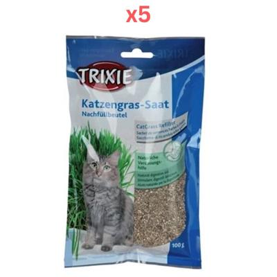 Trixie Cat Grass Refill Bag for Cats 100G (Pack of 5)