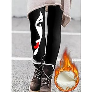 Women's Fleece-lined Leggings Full Length Winter Leggings High Waist Active Streetwear Outdoor Street Black Yellow S M Fall  Winter Lightinthebox