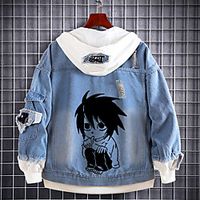 Inspired by Death Note L.Lawliet Anime Cartoon Cloth Demin Anime Harajuku Graphic Kawaii Hoodie For Women's / Men's miniinthebox - thumbnail
