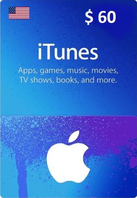 $60 USA Apple iTunes Gift Card (Instant E-mail Delivery)