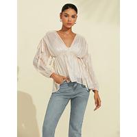 Women's Blouse Chiffon Modern Striped Plaid V Neck Bolero Top Spring Summer