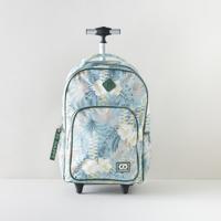 SAMI STUDIO Tropical Print Trolley Backpack with Retractable Handle - 48x33x17 cms