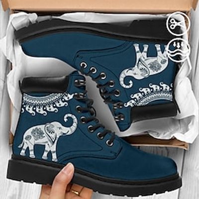Men's Retro Tribal Elephant Ethnic Graphic Print Faux Leather Comfort Booties Lightinthebox