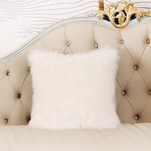 Plush Double Side Cushion Cover 1PC Soft Decorative Square Throw Pillow Cover Cushion Case Pillowcase for Bedroom Livingroom Indoor Cushion for Sofa Couch Bed Chair miniinthebox