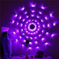 Halloween Spider Web Lights 60 LED With Black Spider Waterproof Purple Net Lights USB Power Remote Control 8 Modes Cobweb For Party Yard Decoration Lighting Lightinthebox - thumbnail