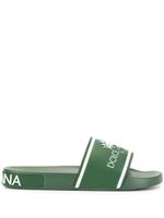 Dolce & Gabbana logo embossed slides - Green - thumbnail