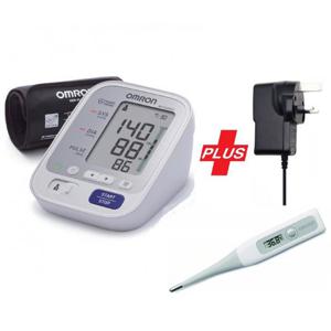 Omron Blood Pressure Monitor M3 + Omron Thermometer + A/C Adaptor