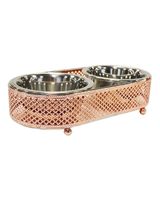 Barkley & Evans Diamonds Copper Laser Cut Double Feeder 14.5 x 6 x 2 inch
