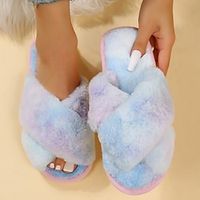 Plush Foot Feel Cotton Slippers for Women's Home Use Thick Sole Indoor Lovers Cute Cotton Slippers Lightinthebox - thumbnail
