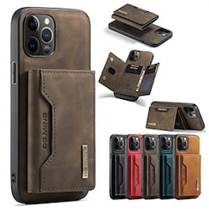 Phone Case For Apple Leather Magnetic Adsorption iPhone 14 Pro Max 14 Plus 13 12 11 Pro Max Mini X XR XS iPhone 8 Plus iPhone 8 iPhone 7 Plus iPhone 7 Magnetic Leather Card Holder Slots Solid Colored Lightinthebox