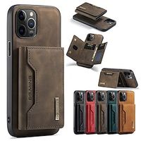 Phone Case For Apple Leather Magnetic Adsorption iPhone 14 Pro Max 14 Plus 13 12 11 Pro Max Mini X XR XS iPhone 8 Plus iPhone 8 iPhone 7 Plus iPhone 7 Magnetic Leather Card Holder Slots Solid Colored Lightinthebox - thumbnail