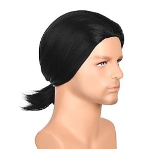 70s Wig Short Straight Black Wig for Men Pulp Fiction Wig Cosplay Costume Party Lightinthebox
