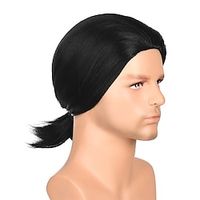 70s Wig Short Straight Black Wig for Men Pulp Fiction Wig Cosplay Costume Party Lightinthebox - thumbnail