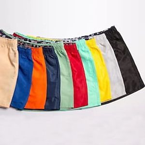 Men's Swim Shorts Chinos Swim Trunks Board Shorts Pocket Drawstring Elastic Waist Solid Color Comfort Breathable Short Sports Outdoor Daily Bathing Stylish Casual  Sporty Green Black Micro-elastic Lightinthebox