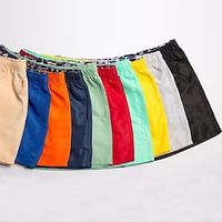 Men's Swim Shorts Chinos Swim Trunks Board Shorts Pocket Drawstring Elastic Waist Solid Color Comfort Breathable Short Sports Outdoor Daily Bathing Stylish Casual  Sporty Green Black Micro-elastic Lightinthebox - thumbnail