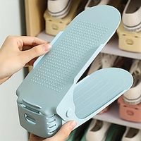 Shoe Slots Organizer, Thickened Double Storage Layer Closet Organization Stacker Easy No Assembly Required Rack Space Saver With 4 Adjustable Heights Easy To Clean Stackable Holder For Bedroom miniinthebox - thumbnail