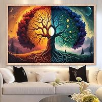 1pc Botanicals DIY Diamond Painting Four Seasons Tree of Life Diamond Painting Handcraft Home Gift Without Frame miniinthebox