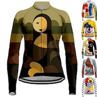 Women's Cycling Jersey Long Sleeve Bike Jersey Top with 3 Rear Pockets Decorative Painting Mountain Bike MTB Road Bike Cycling Breathable Quick Dry Moisture Wicking Reflective Strips Graphic Spandex miniinthebox